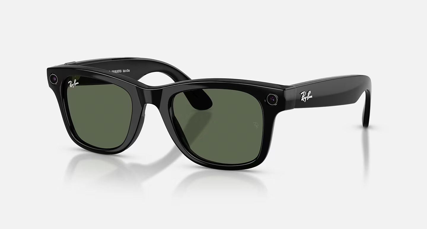 Ray-Ban Meta Wayfarer (Gen 2) Shiny Black AI Glasses with Green Lenses - Kép 1