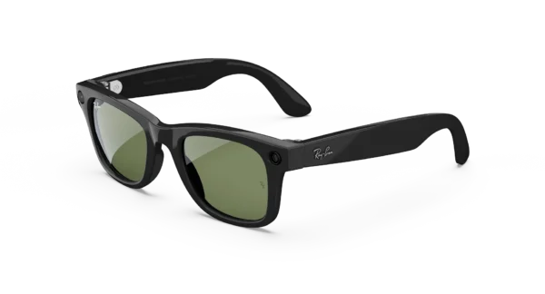 Ray-Ban Meta Wayfarer (Gen 1) Fényes fekete AI szemüveg zöld lencsékkel