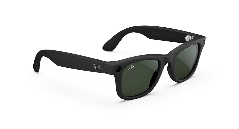 Ray-Ban Meta Wayfarer (Gen 1) Matte Black AI Glasses with Green Transitions® Lenses - Kép 3