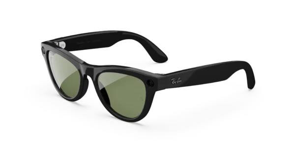 Ray-Ban Meta Skyler (Gen 2) fényes fekete AI szemüveg zöld lencsékkel