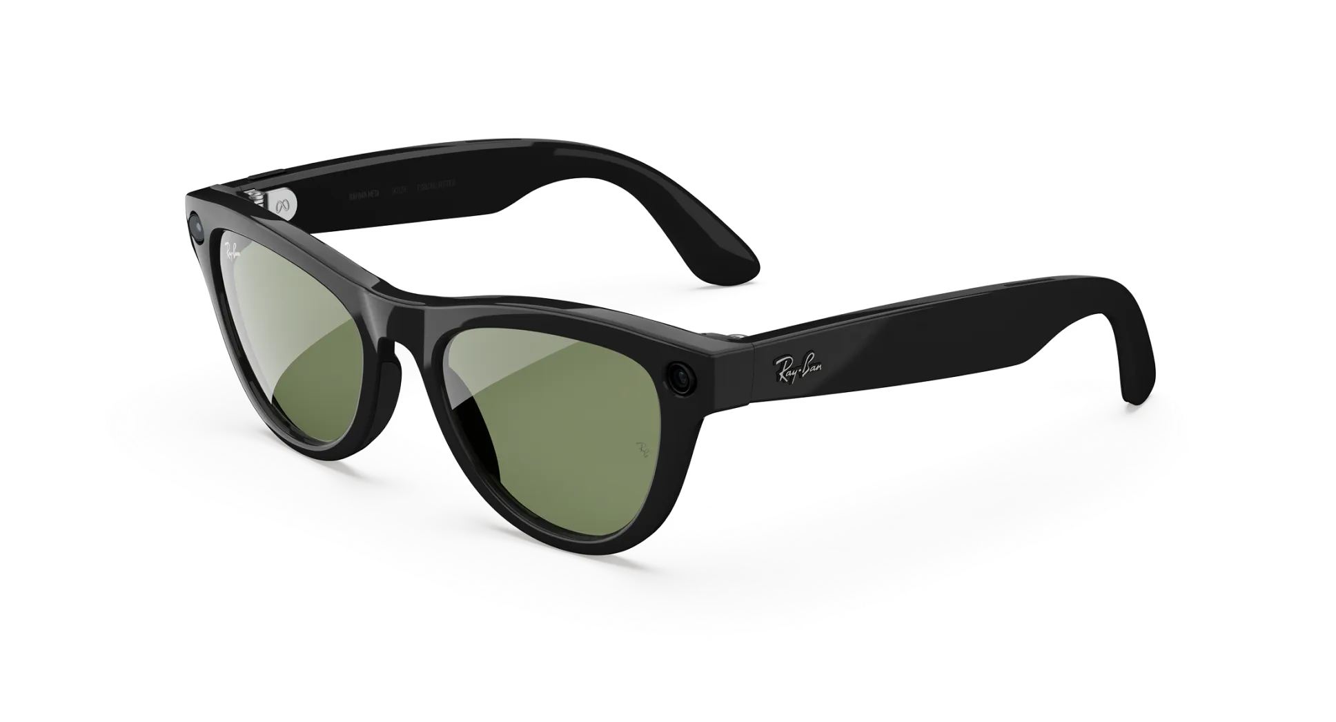 Ray-Ban Meta Skyler (Gen 2) shiny black AI glasses with green lenses - Kép 1