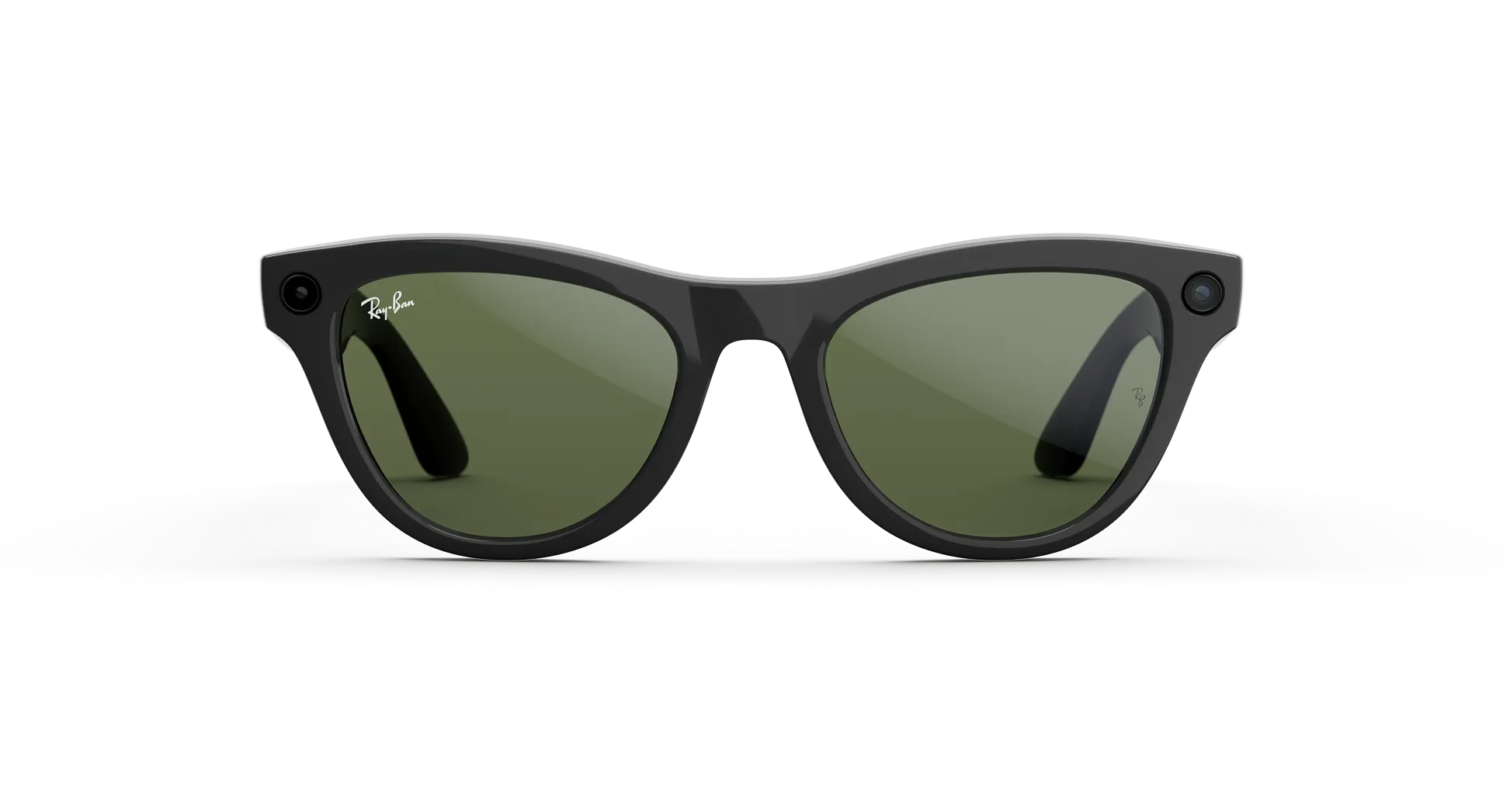 Ray-Ban Meta Skyler (Gen 2) shiny black AI glasses with green lenses - Kép 2