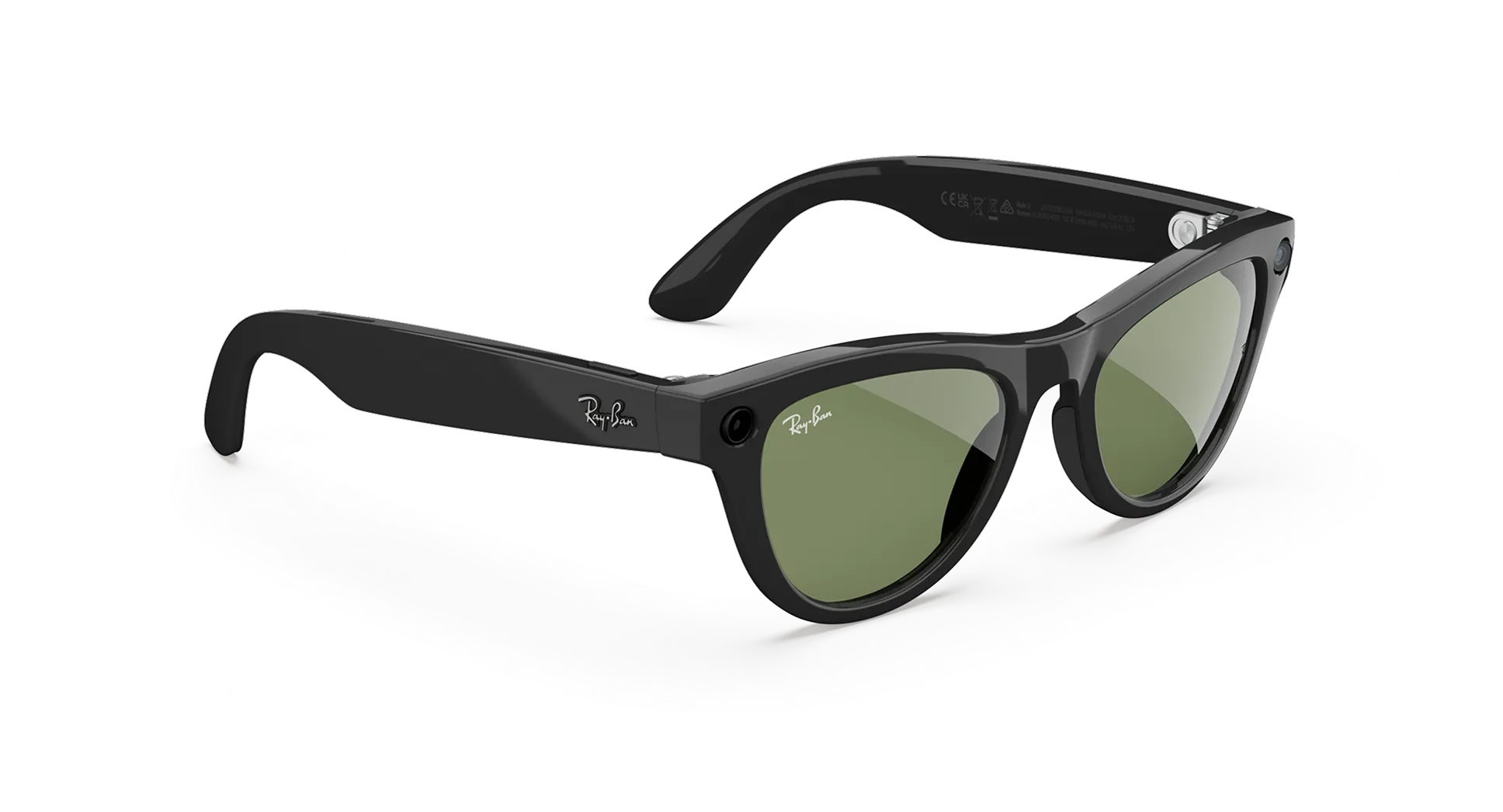 Ray-Ban Meta Skyler (Gen 2) shiny black AI glasses with green lenses - Kép 3