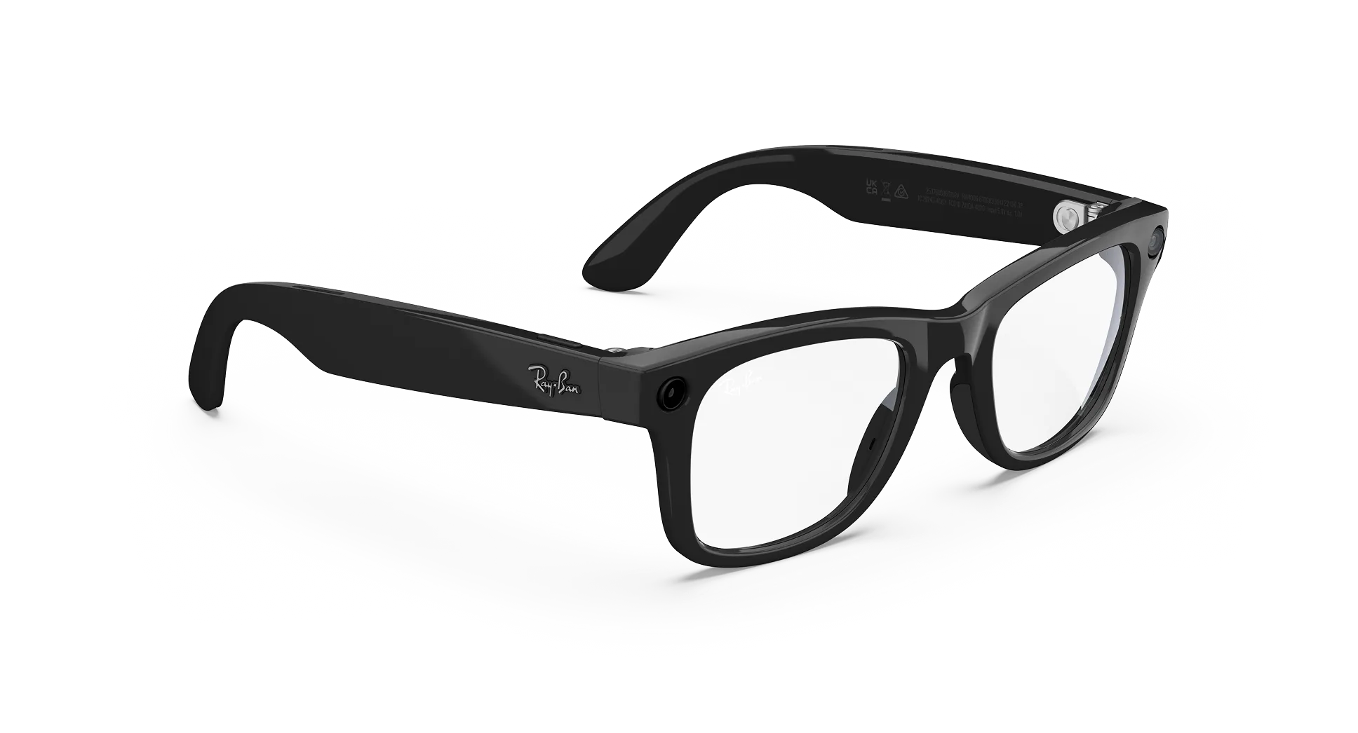 Ray-Ban Meta Wayfarer (Gen 1) Shiny Black AI Glasses with Clear Lenses - Kép 3